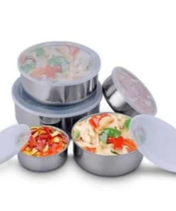 5 pcs multifunctional stainless steel protect fresh box with lid