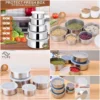 5 pcs multifunctional stainless steel protect fresh box with lid