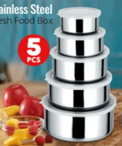 5 pcs multifunctional stainless steel protect fresh box with lid