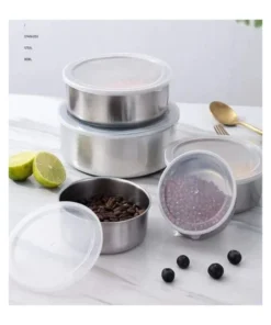 5 pcs multifunctional stainless steel protect fresh box with lid