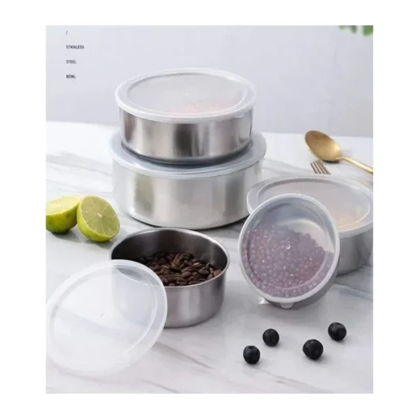 5 pcs multifunctional stainless steel protect fresh box with lid